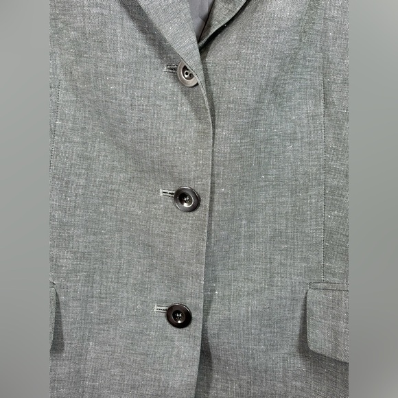 NWT KASPER Women’s Gray Double Breasted Three Button Linen Blazer Size‎ 16 - Picture 7 of 14